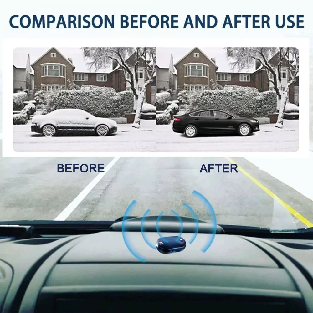 1x Portable Car Window Anti-Freezing Tool Solar Antifreeze Snow Removal Instrument Active Winter Deicing Device Car Defroster