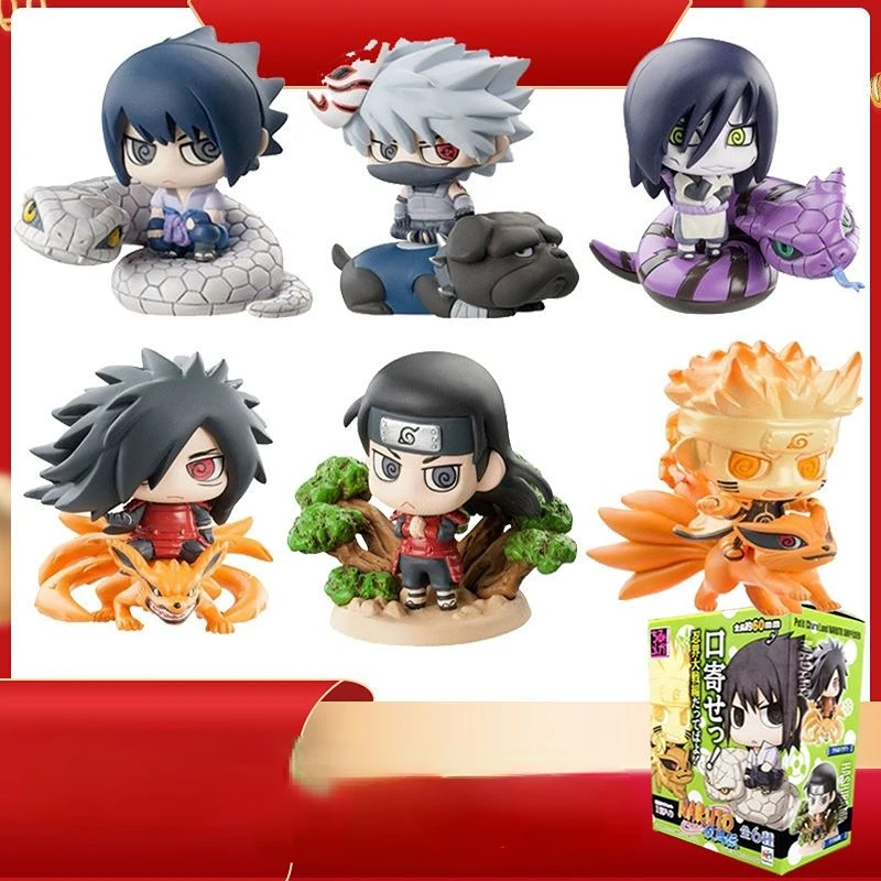 

Naruto Anime Cartoon Creative Peripherals 3 Generations 6 Mosquito Eyes Naruto Sasuke Kakashi Gaara Figure Boxed Gift Wholesale
