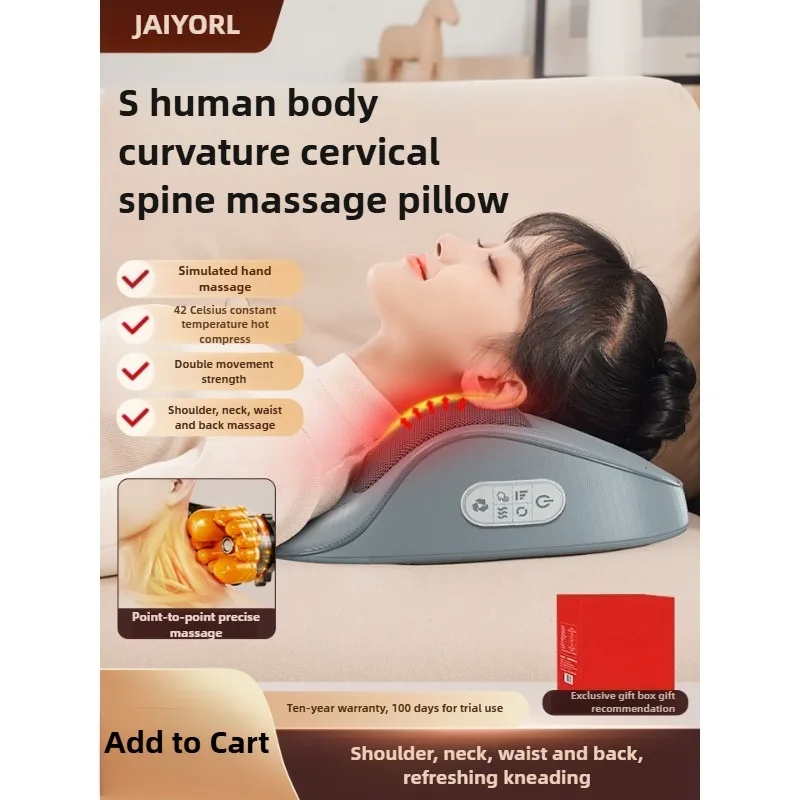 Massaggiatore cervicale elettrico Vita Schiena Spalla Collo Impastare Muscolo profondo riscaldato Auto e uso domestico Cuscino per massaggio Regalo per anziani