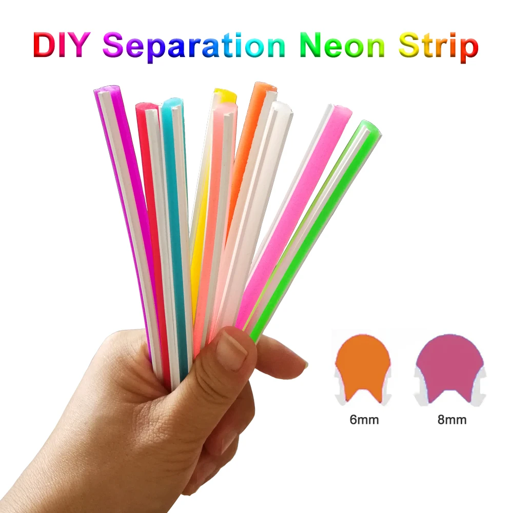 6mm 8mm Separate Silicone Neon Strip Flexible Soft Bendable For DIY Sign S Shape 2835SMD LED Light Waterproof 120Leds/M DC12V diy 6mm 8mm 12mm separate neon strip light flexible 120leds 2835smd led tape for led neon diy sign waterproof ip67 dc12v