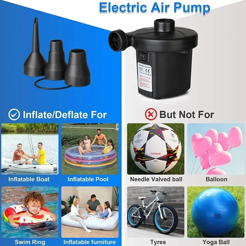 Air pump Electric Inflatable Pump Mini Air Cushion Portable Camping Pump Rapid Filling Mattress Swimming Pool Air Filling Blower Injector