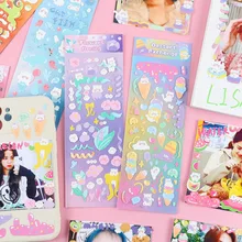 

1Pc Korean Ins Cartoon Bear Rabbit Cute Stickers Children DIY Collage Fashion Kawaii Stationery Mobile Phone Decorative Sticker