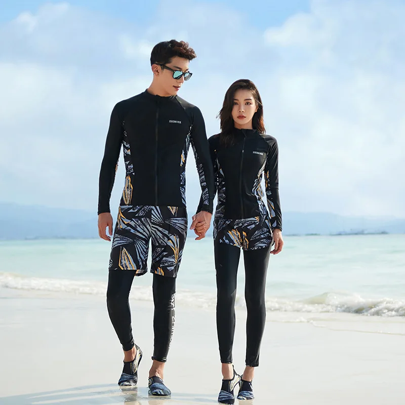Womens Rash Guard Swimsuit Set Long Sleeve UV Protection Surfing Suit Bathing Swimming Tight T-Shirt Rashguard Gym Clothes