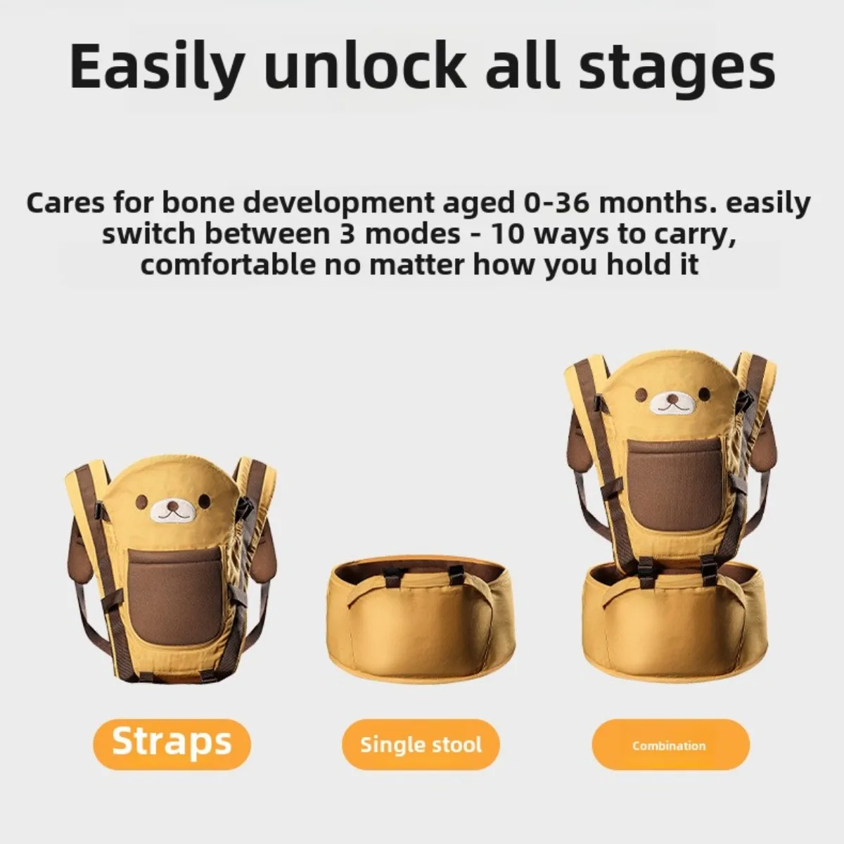 Baby Carrier Wrap Baby Sling Infant Hipseat Waist Stool Multifunctional 4 in 1 Newborn Babies Bag Portable Cute Bebe Backpack 4
