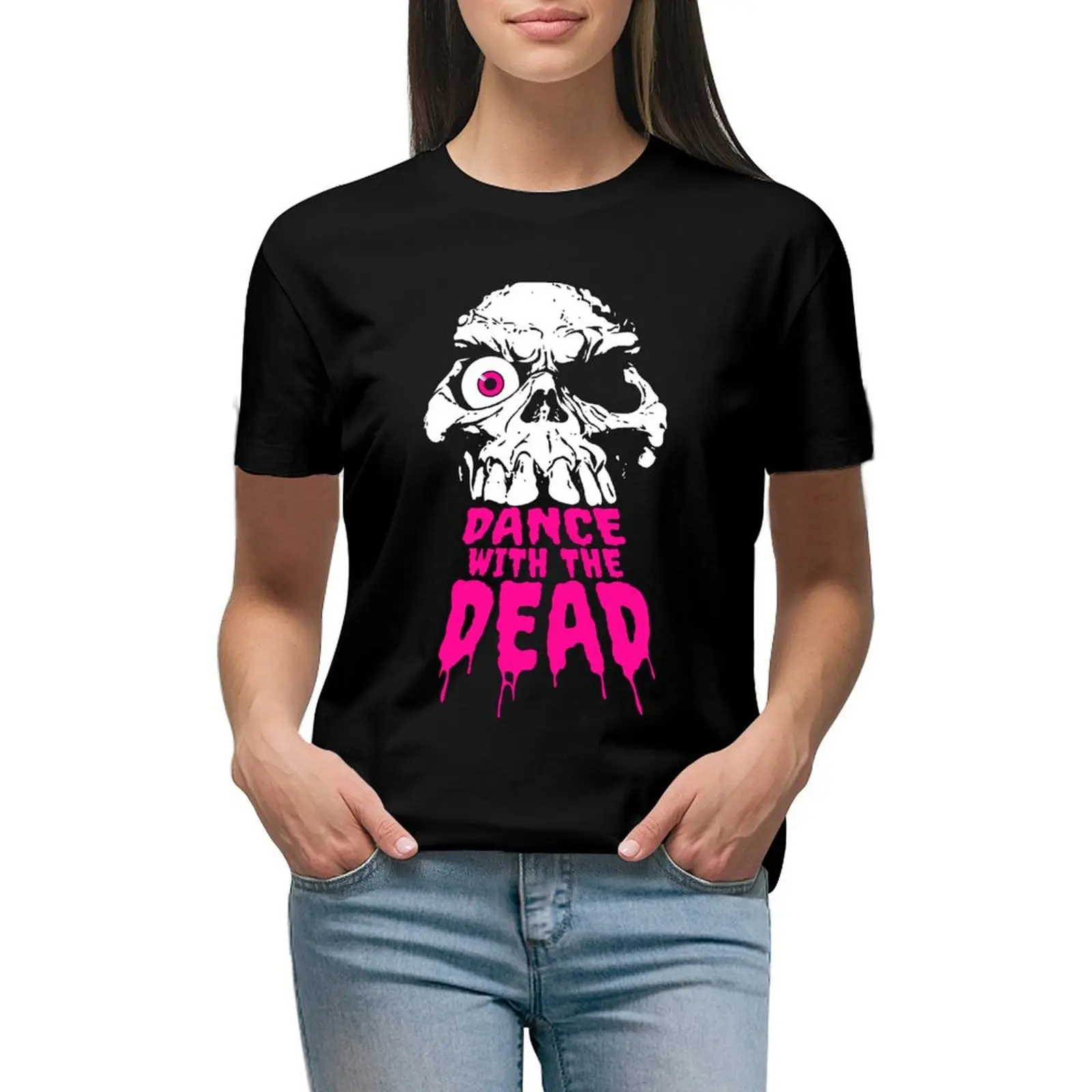 

Dance With The Dead - Half Skull T-shirt graphics female oversized t shirts for Women