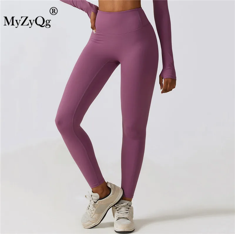 MyZyQg Running Quick Dry Women Fitness Yoga Leggings Breathable Outside Wearing Tight Sweatpants High-waisted Hip Lift Gym Pants