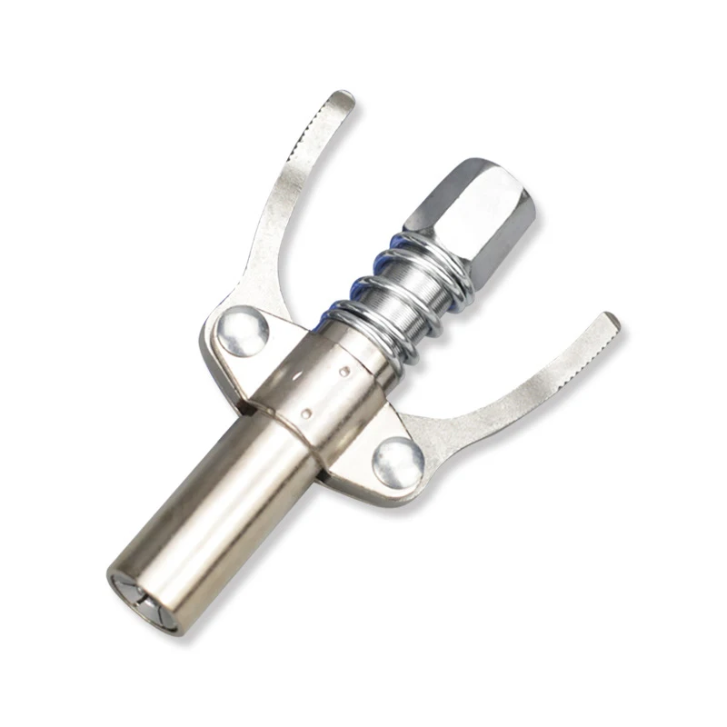 Grease Gun Coupler Double Handle Grease Gun Tips Heavy Duty Quick Lock-on and Release for All Guns Fittings