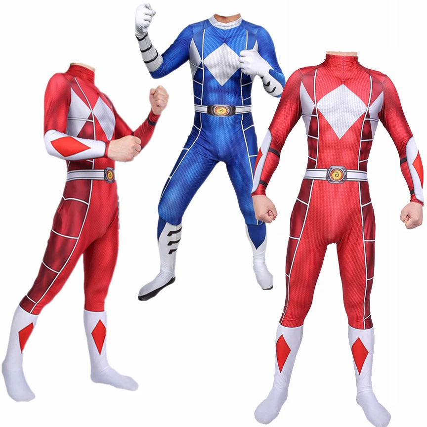 Power Samurai Sentai Shinkenger Red Rangers Costume Superhero Cosplay Halloween Birthday Party Zentai Suit Tuta Bambini Uomini