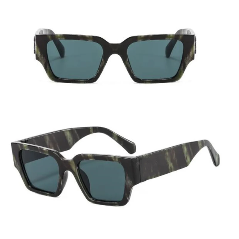 

Dark green bean flower square wide leg luxury glasses woman Designer sunglasses are unisex