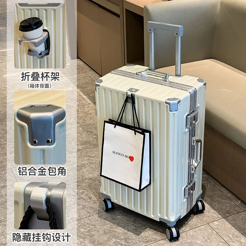 thumbnail image 1 of Maleta de viaje de gran tamaño, cubierta de carrito de equipaje para mujeres y hombres, maleta de equipaje de mano con portavasos, funda de embarque, bolsa de viaje, 1 of 3