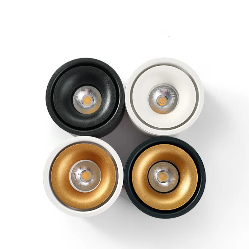 Aluminum Round Surface Mounted COB LED Spot Light Downlights 7W12W15W18W Ceiling Lamps AC110V/220V driverless Home Lighting