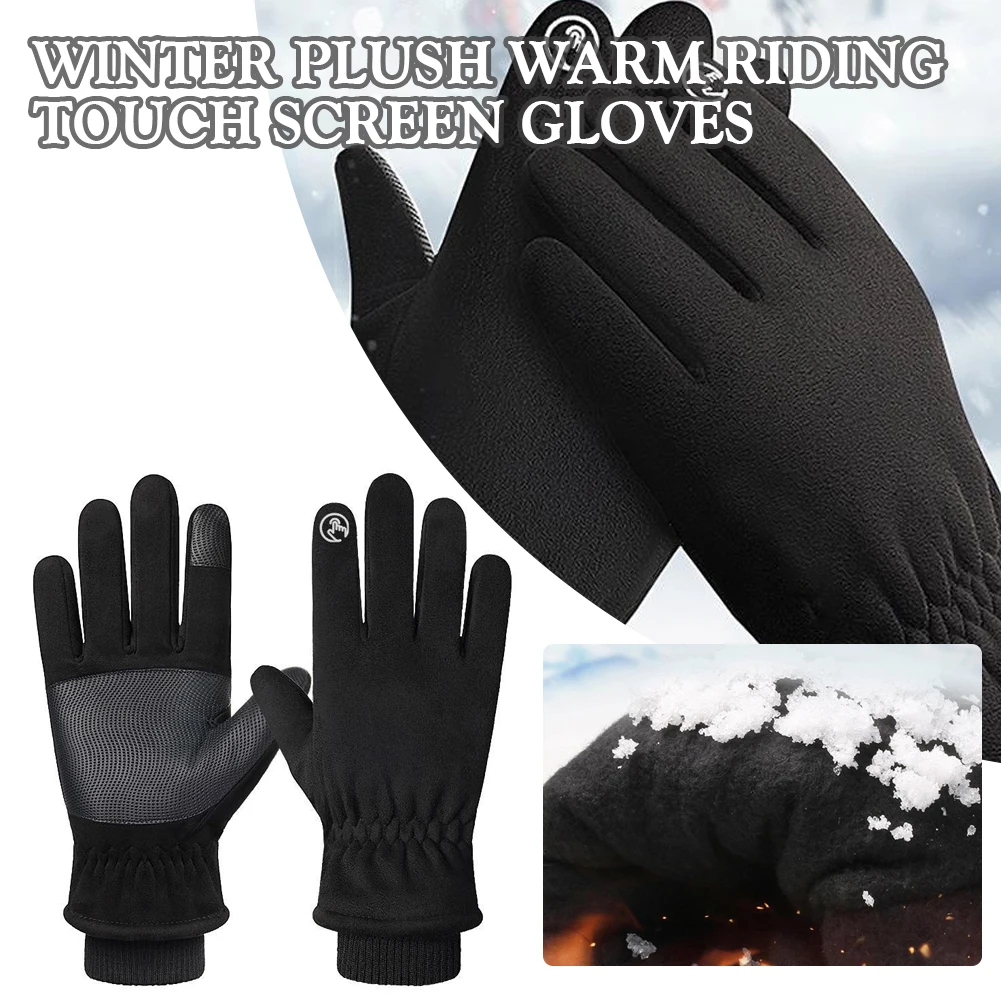 

Warming Winter Riding Gloves For Men Touch Screen Fingers Easy To Use For Outdoor Cycling Running