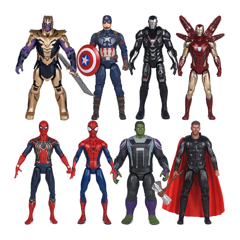 Marvel Anime Avengers 7 Pollici Articolazioni Bambola Mobile Thanos Spider-Man Iron Man War Machine Disney Action Figure Giocattoli Per Bambini Regali