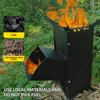Outdoor Portable Fire Wood Heater Simple Picnic Camping Stove for Barbecue Equipment Rocket Stove 2