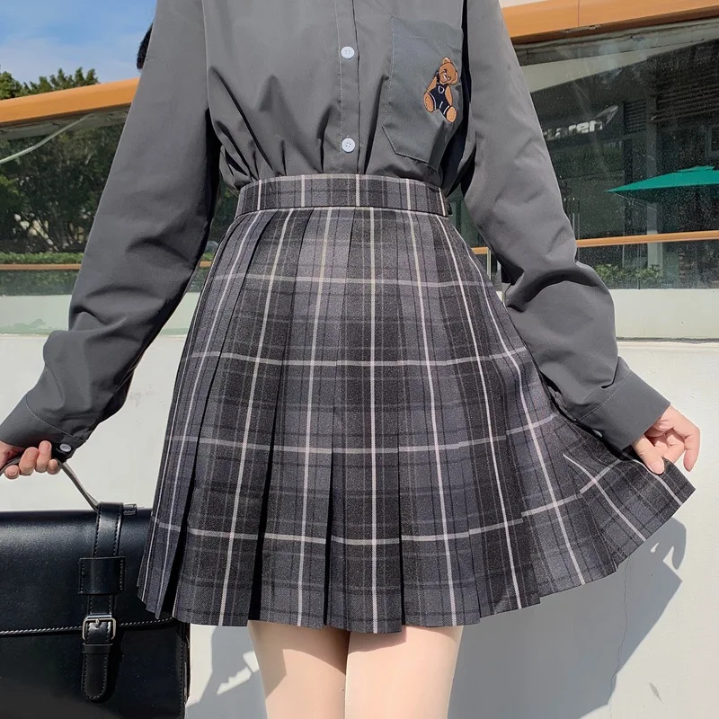 plaid skirt New Korean version of pleated skirt 2022 high waist summer women's skirt sexy plaid mini skirt dance skirt brown skirt