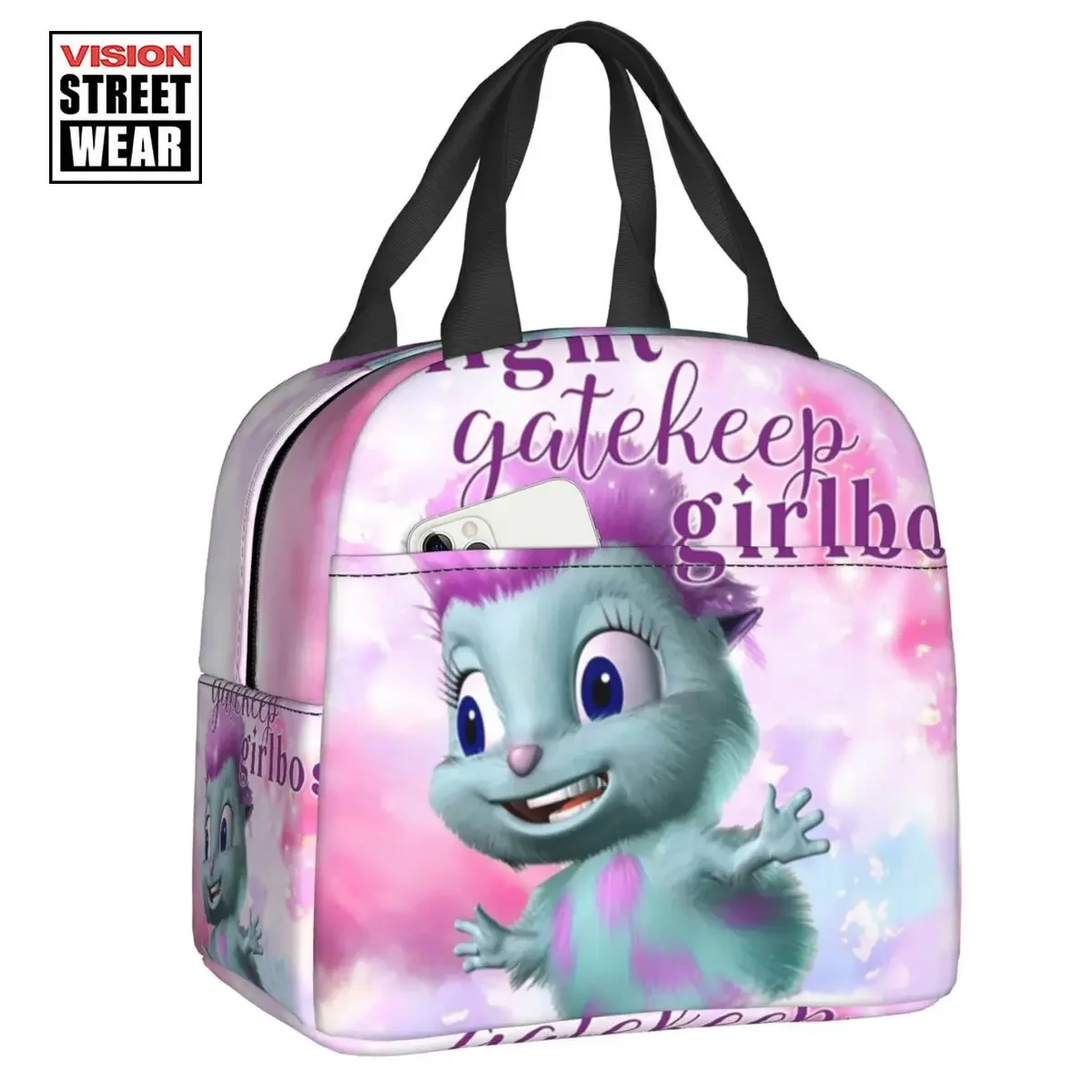 

2023 New Bibble Beliefs Insulated Lunch Bag Resuable Cartoon Fantasy Girlboss Cooler Thermal Bento Box Beach Camping Travel