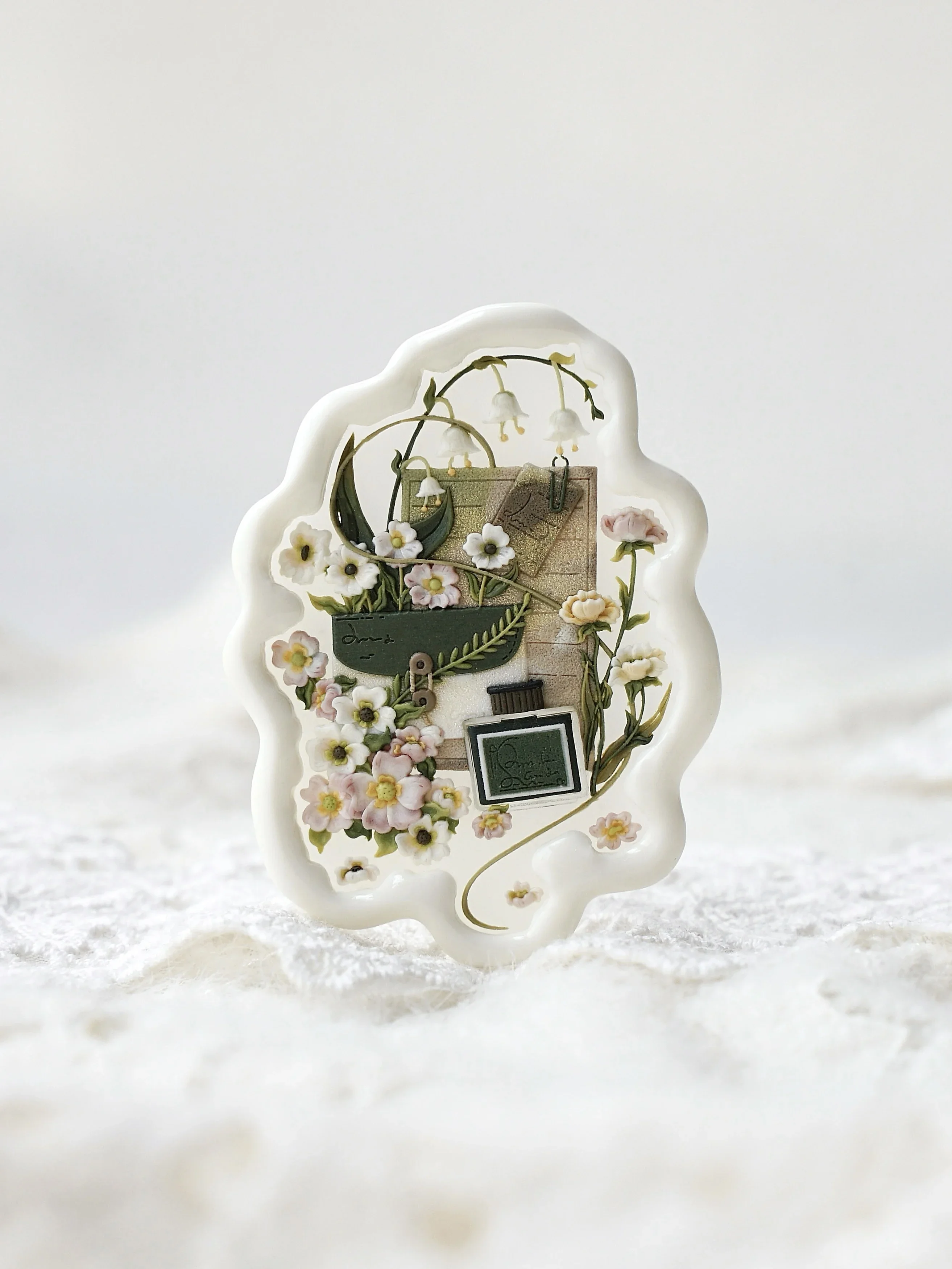 Diy Fire Seal Seal Head Iris Story Series Flower Clock Multi-Layer Relief Children Students Copper Fine Carved