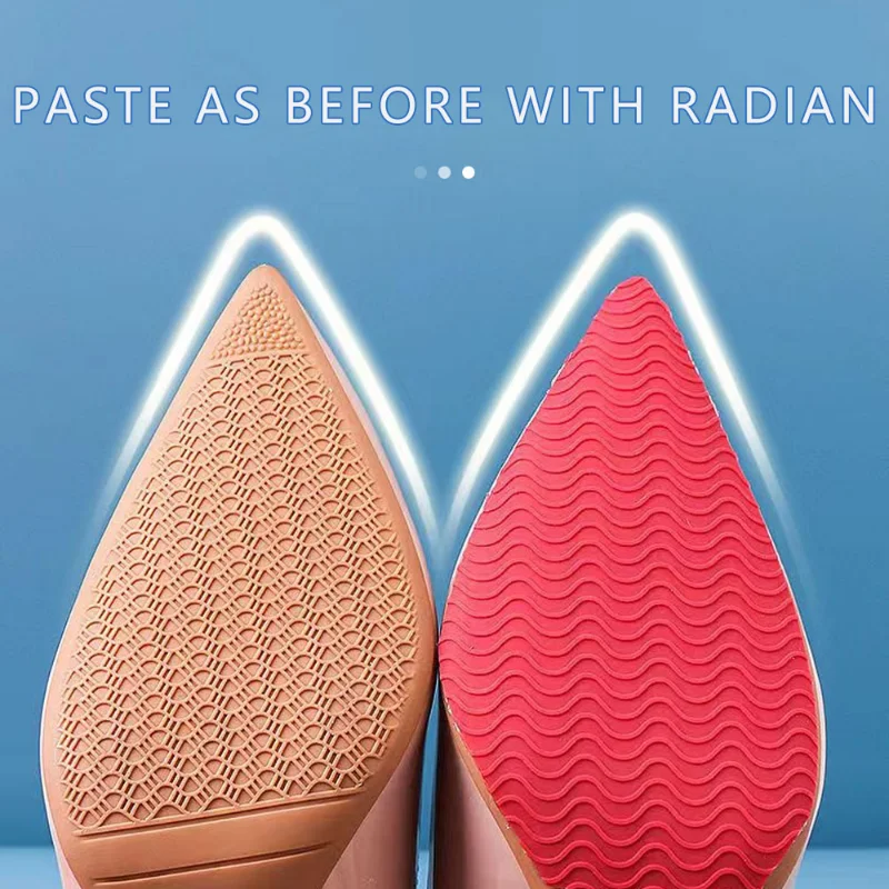 2PCS Shoe Sole Protector Anti-Slip Replacement Rubber Soles Outsoles for Shoes Repair Mat High Heels Self-Adhesive Bottom Sheet