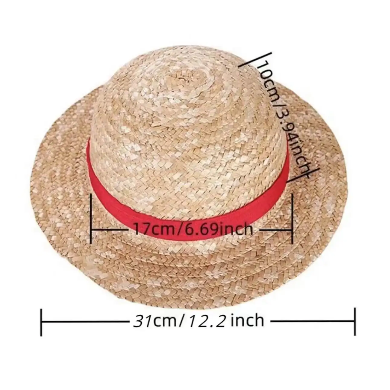 Anime Character Straw Hat Luffy Plays Prop Straw Hat Role Performer Stage Performance Accessories Adult Sunshade Decorative