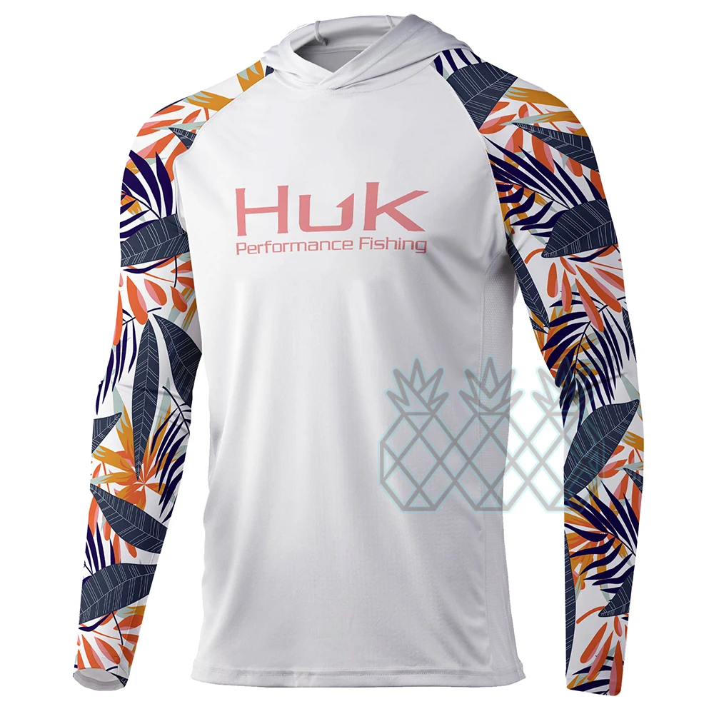 Huk Hooded Fishing Shirt Long Sleeve Uv Protection Man Outdoor Summer Fishing  Clothing Jersey Men's Fishing Apparel Upf 50+ - Fishing Jerseys - AliExpress