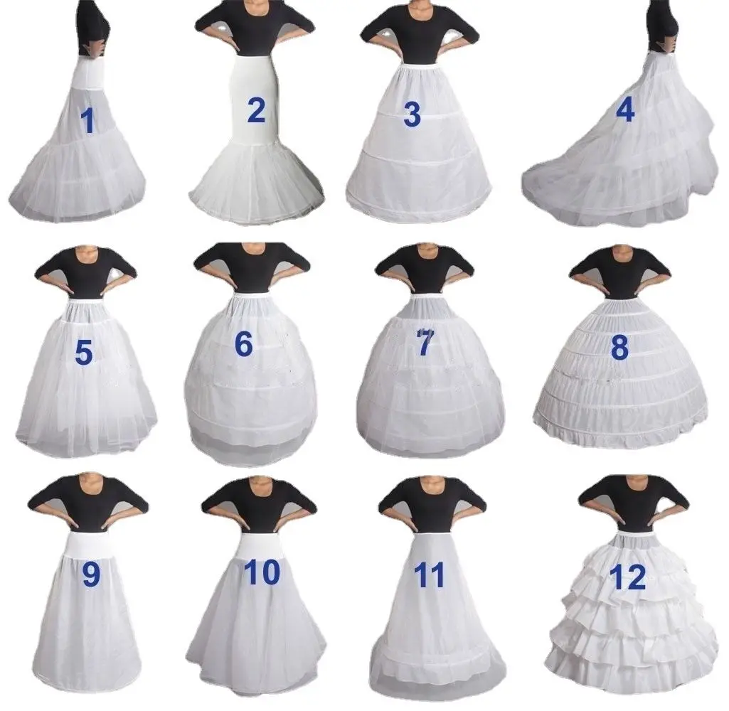 AYiCuthia Hot Sell Many Styles Bridal Wedding Petticoat Hoop Crinoline Prom Underskirt Fancy Skirt Slip