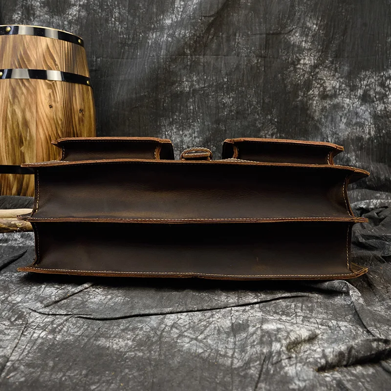 Distressed Large Leather Lenovo Mens Messenger Laptop Bag Briefcase