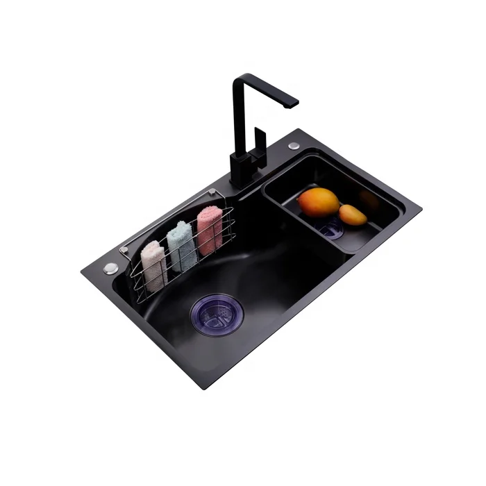 Nano Black 78x46 Washing Machine Household Fregadero Wash Basin Modern Kitchen Sink Stainless Steel With Kitchen Accessories 2
