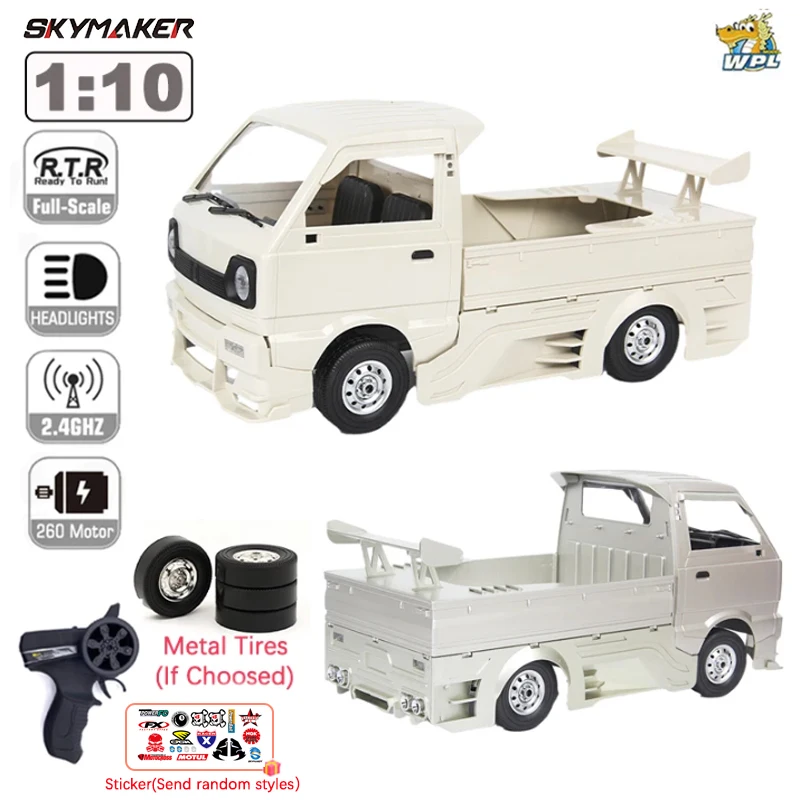 WPL D12 D12 Suzuki Carry 1/10 Dirft Climbing Truck LED Light On