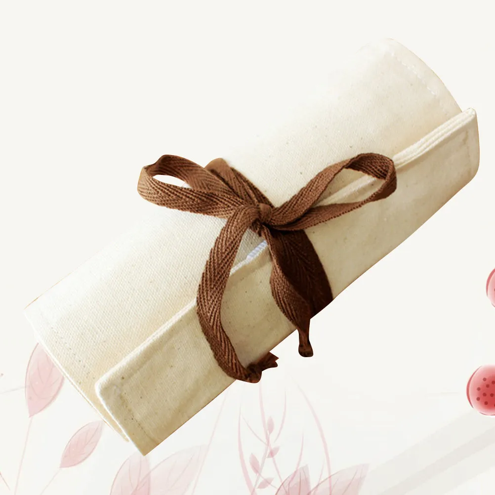 36슬롯 순면 캔버스 펜 가방 가볍고 튼튼하며 학생, 교사에게 적합한 선물 아이디어, 연필 케이스, 학용품