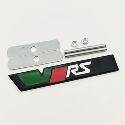 Premium 3D Metal RS Logo Car Emblem & Badge - Style36 (Grill Black White)