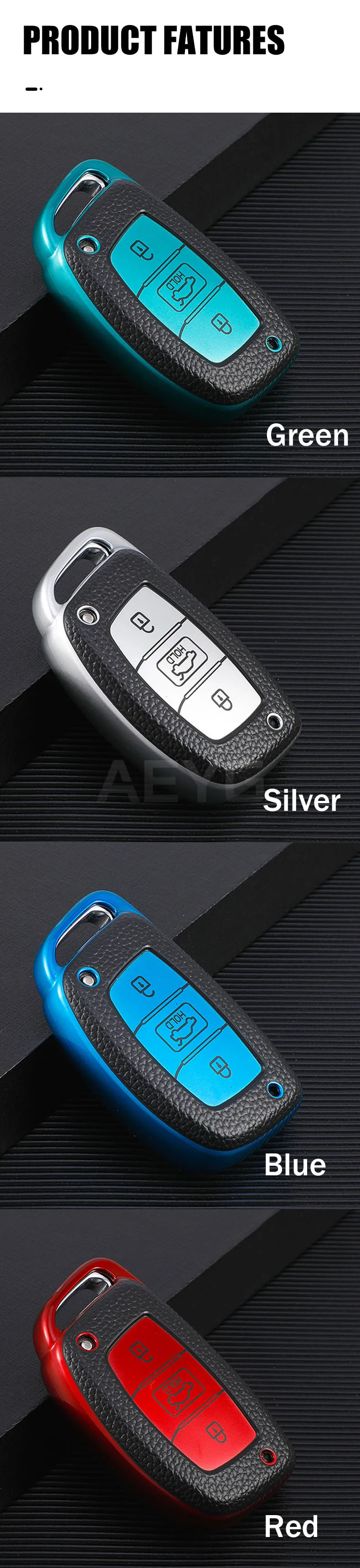 Cover Chiave/telecomando per Hyundai Ix20 i20 i30 ix35 Tucson ix25 i40 - S3b4da6b2387f4b4f83193fccc2b221b01