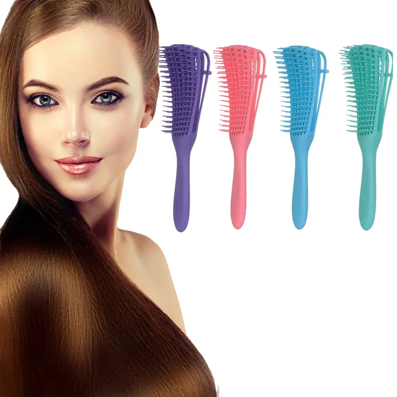 

Wholesale Portable Assemble Detangle Octopus Hairstyling Brush Hollow Design Elastic Massage Scalp Dry Wet Use Salon Hair Comb