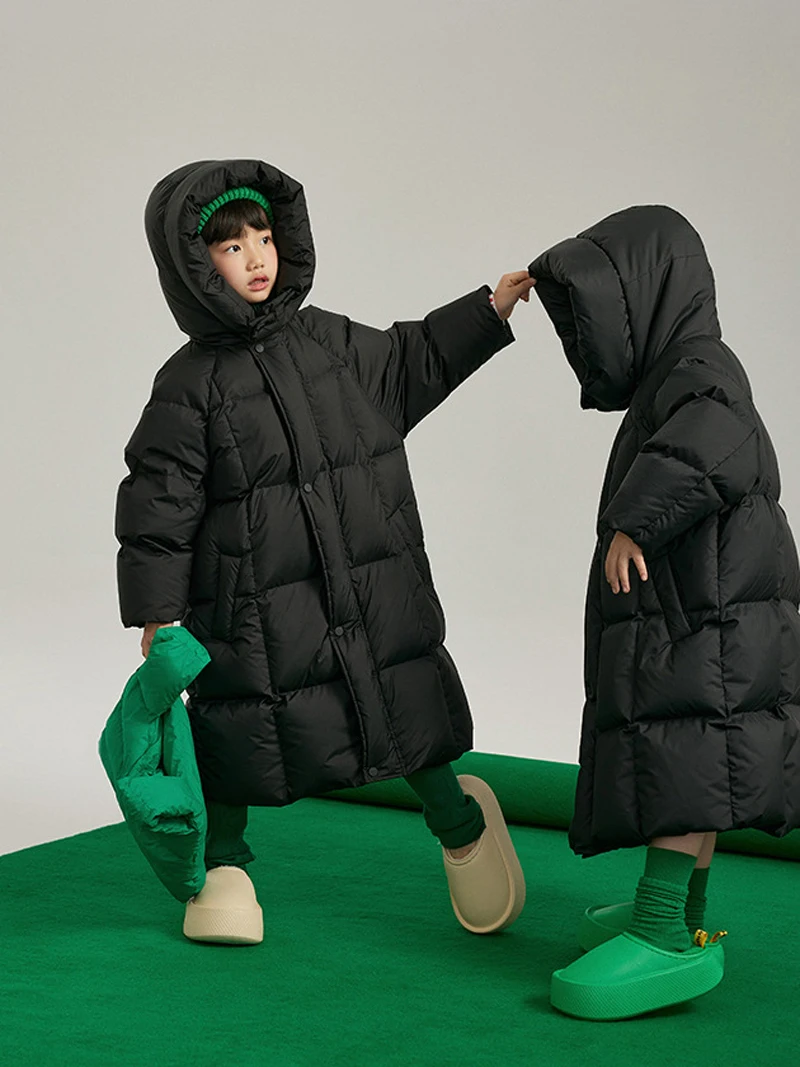 Children Jackets Girls Coat Winter Hooded Long Coat for Boys and Girls