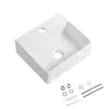 Wall Mount Small Ceramic Vessel Sink Rectangular White Mini Floating Bathroom Basin 13"x11" Tiny Countertop Sink Long-lasting 3