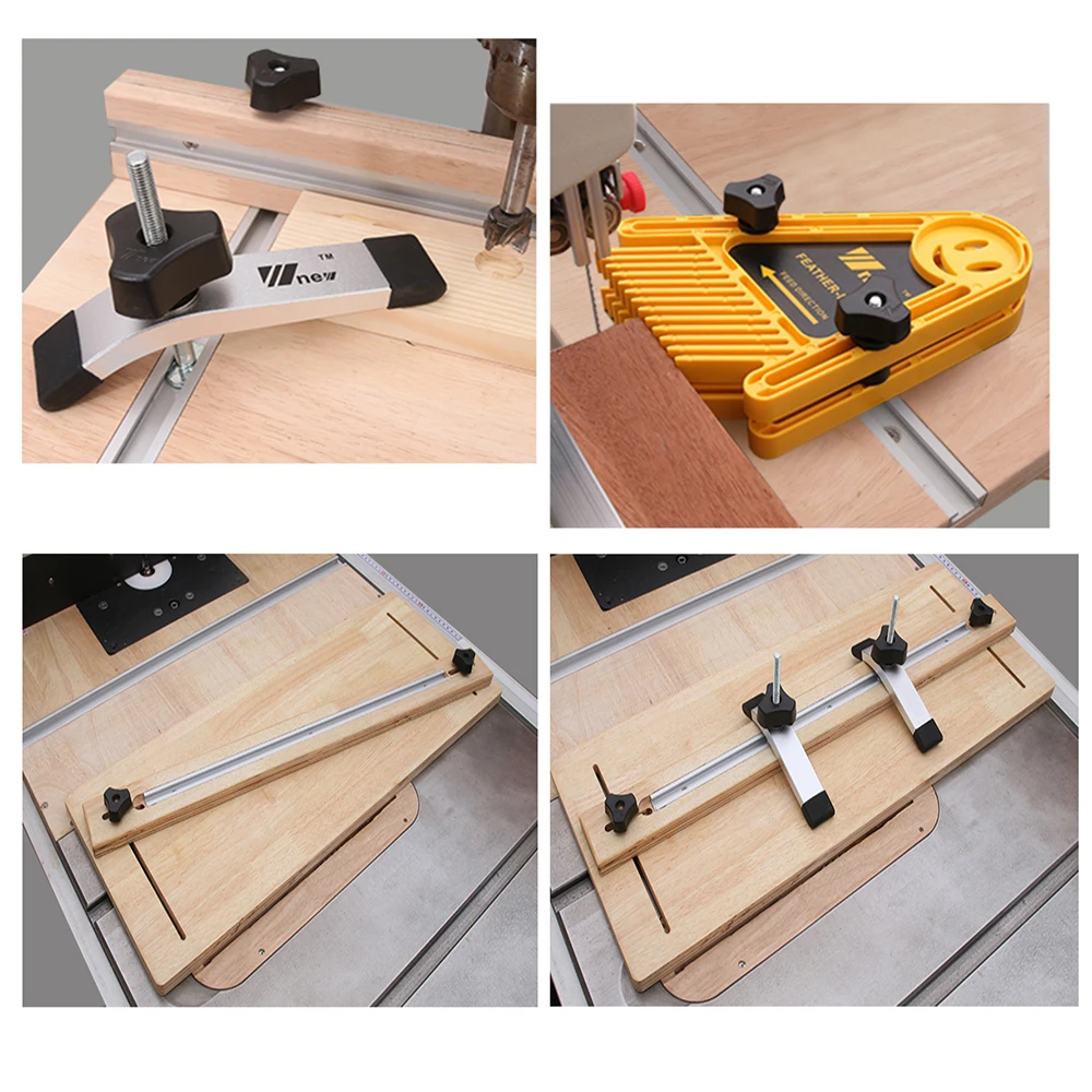 19x9.5mm Woodworking Chute Rail T-track T-slot 300-800MM Miter Track Jig T Screw Fixture Slot Table Saw Router Table DIY Tools miter track jig