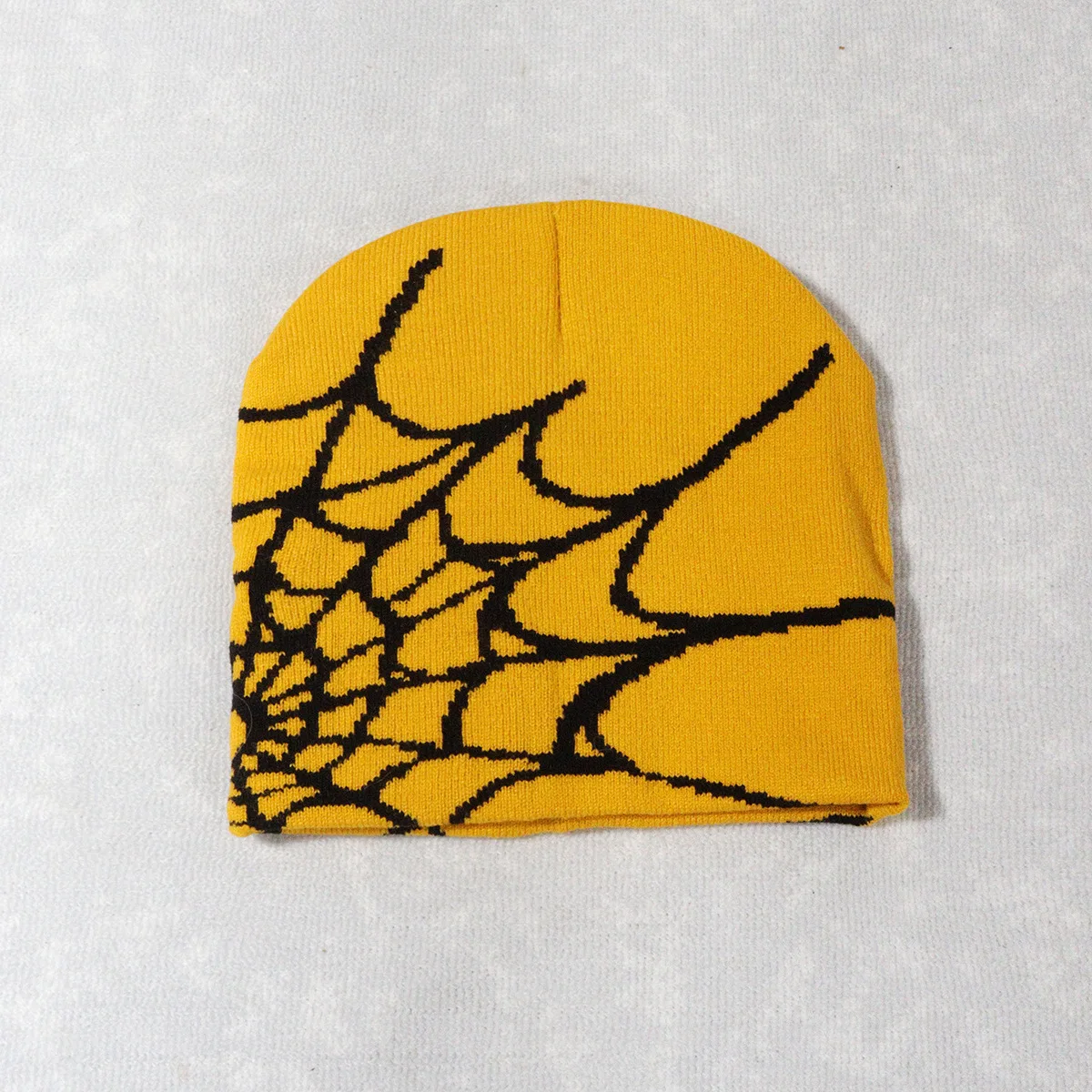 Fashion Knitting Spider Web Design Hat for Men Women Pullover Pile Cap Y2k Goth Warm Beanie Hats New Hip-hop Street Cap