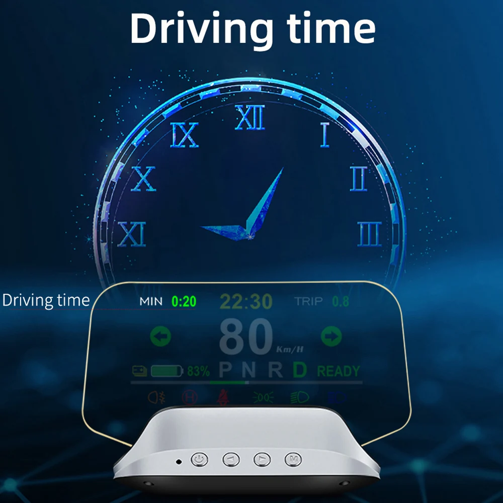 Car HUD Head Up Display OBD Speedometer Cleaning Cloth Clock For Tesla  Model 3 Y