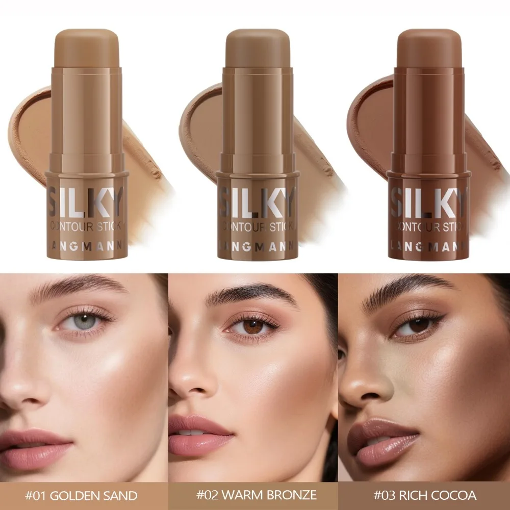 Multifunktionaler Konturenstift für V-Gesichter, veganer Highlighter, hochdeckender Concealer, Creme-Foundation-Stift, langanhaltendes Make-up_voghion.com