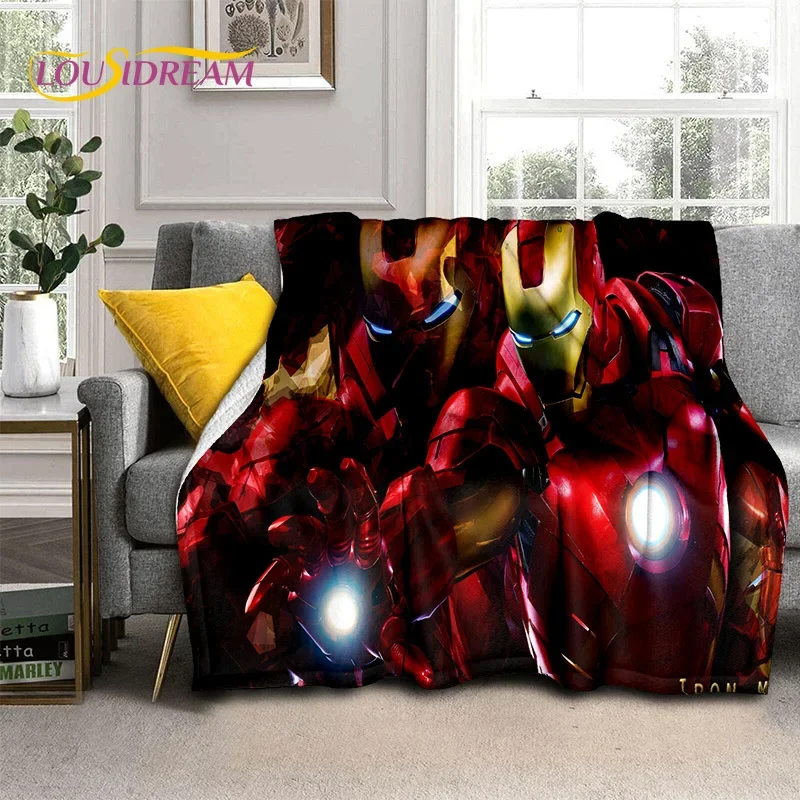 Superhero Marvel Avengers Spider Man Cartoon Soft Flannel Blanket for Beds Bedroom Sofa Picnic,Throw Blanket for Cover Kids Gift 4