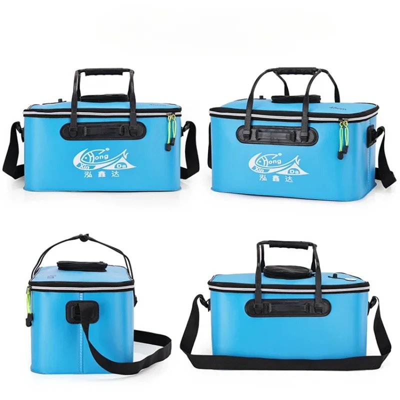 Bac à poissons vivants pliable sans pompe à oxygène - Réservoir EVA portable pour pêche en extérieur