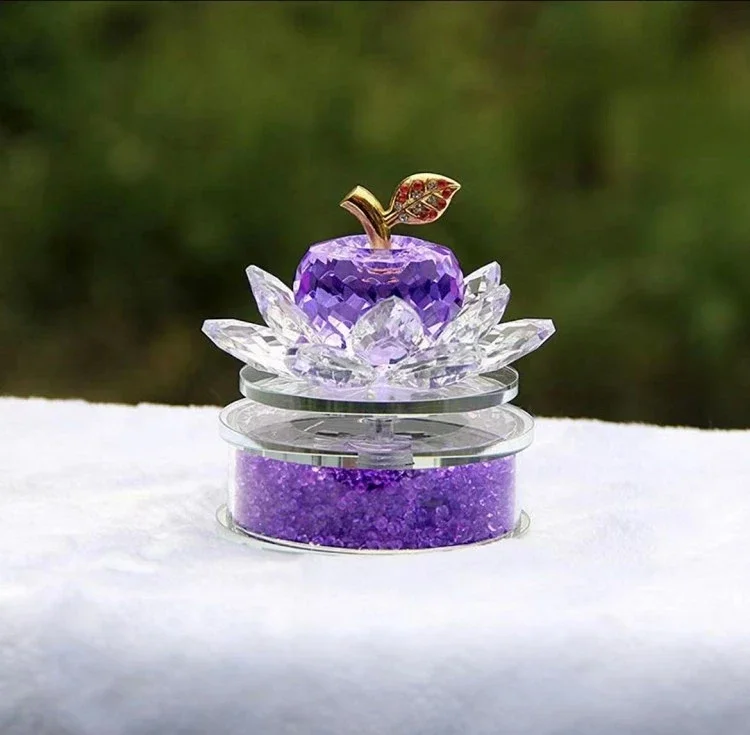 

Crystal Lotus Car Ornament Home Study Decoration Office Decoration Crystal Apple Gift Car Decor for Car Car Crystal Ornaments