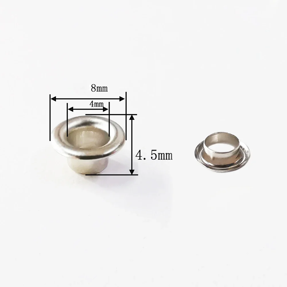 Silver Double Sided Brass Eyelets 20pcs 4/4.5/5/6/8/10mm Leather Craft Grommet Clothing Bags Repair eyelet grommet ring kit eyelet grommet ring grommet eyelet kit screw back eyelets