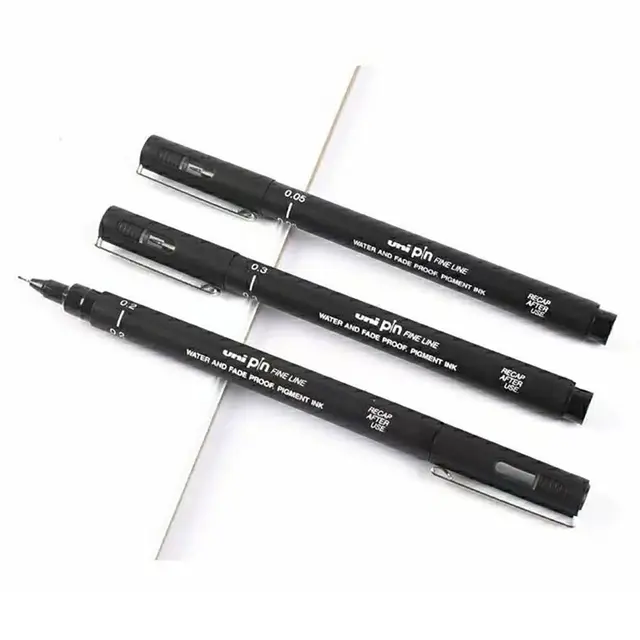 New Pin Drawing Pen Fineliner Ultra Fine Line Art Marker inchiostro nero 005 01 02 03 05 08 Micron Drawing Sketch Pen Office School 4