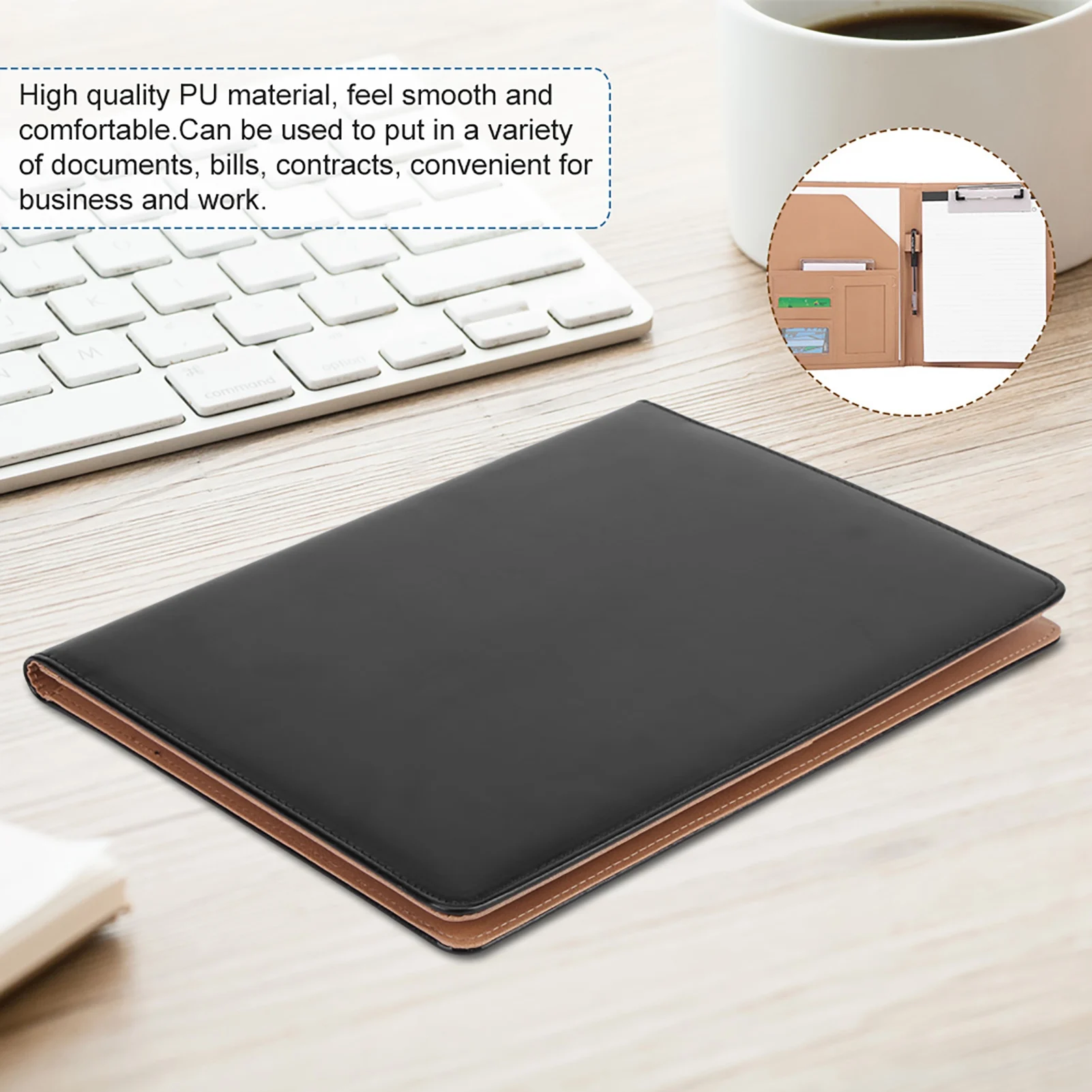 A4 Multifunctional PU Business Contract Document Conference Folder Organizer Case W/Card Slots conference folder document folder