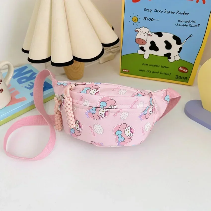 Sanrio Adjustable Crossbody Chest Pack - Cute Girls Cinnamoroll  Hello Kitty Waist Bag