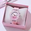 Hello Kitty Children Watches Girls Color Light Source Silicone Strap Kids Watch with Box Gift Clock Wrist Relogio Feminino 1