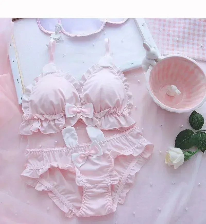 Mädchen Bh Set Mit Hasenohren Design Und Baumwolle Für Teenager_voghion.com