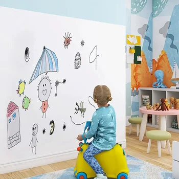 Rotolo di Carta Graffiti Fai-da-Te, Adesivo Murale Lavagna, Giocattoli Educativi per Disegno e Pittura, Non Danneggia la Parete, Facile da Pulire