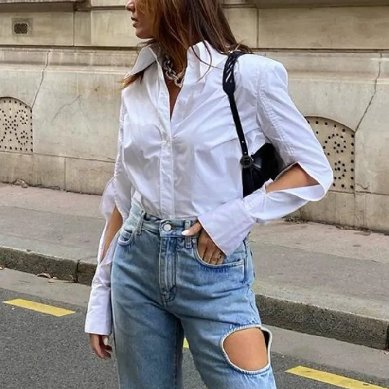 

Blusas Office Lady Cotton Blouse 2024 Autumn Casual Loose Tops Fashion Women White Shirt Long Sleeve Shirts Clothes New 28209