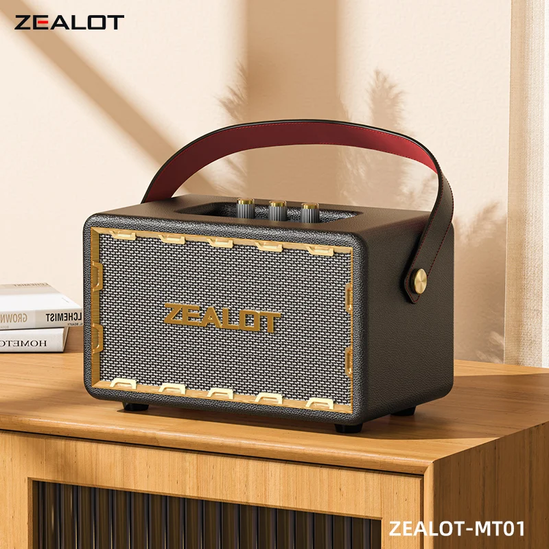ZEALOT-MT01 60W Wooden 24000mAh Super Loud Bass Vintage Portable